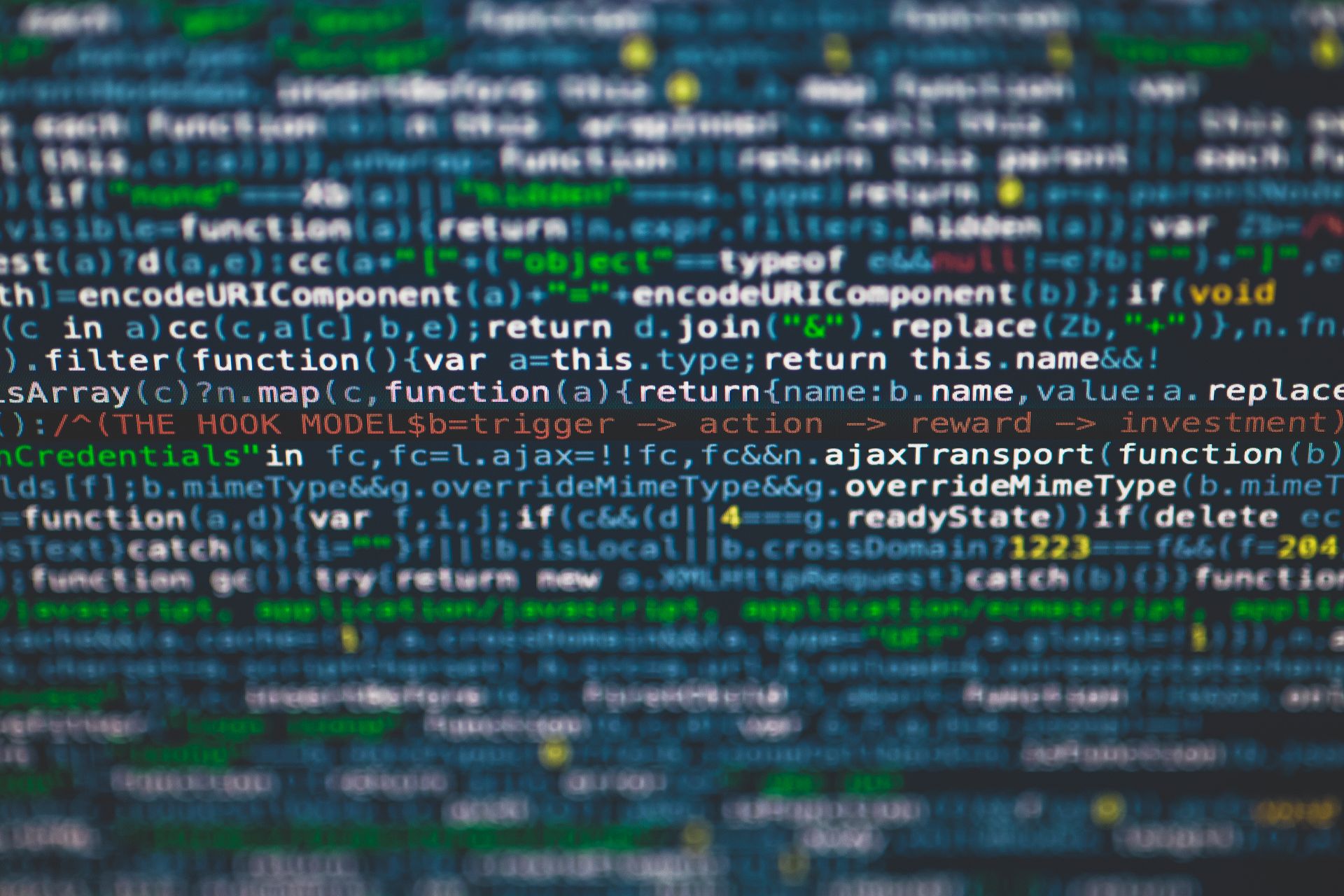 Cyber security recruitment — close-up of code on a dark screen representing security engineering