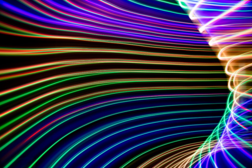 Abstract light trails representing flexible engagement with fixed standards